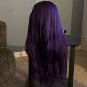 PRE OWNED DARK PURPLE SYNTHETIC LACE FRONT WIG